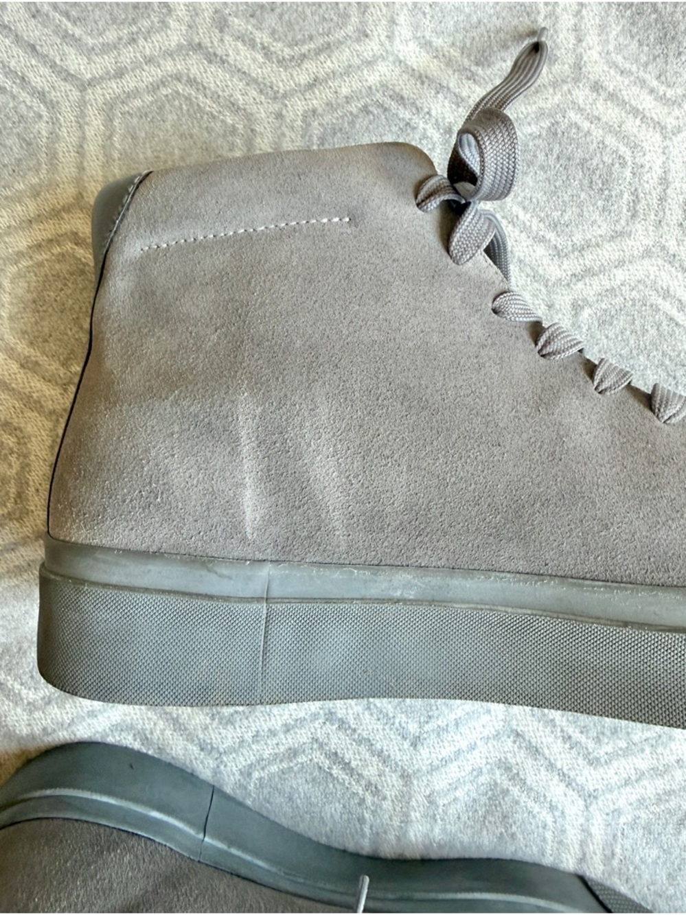 Rag & Bone RB1 High Top Sneakers Suede Haze Gray EU 44.5 US 11.5 Men’s Lace-Up - Picture 9 of 15